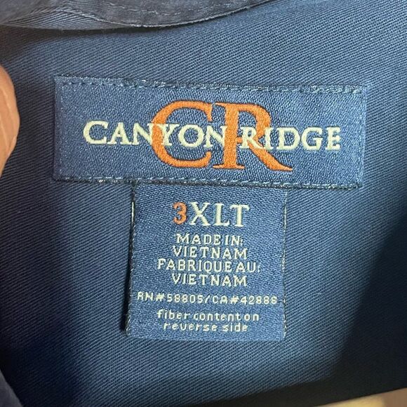 5 for $25🔥Canyon Ridge Navy Button Front Shirt 3XL Tall - Picture 5 of 10